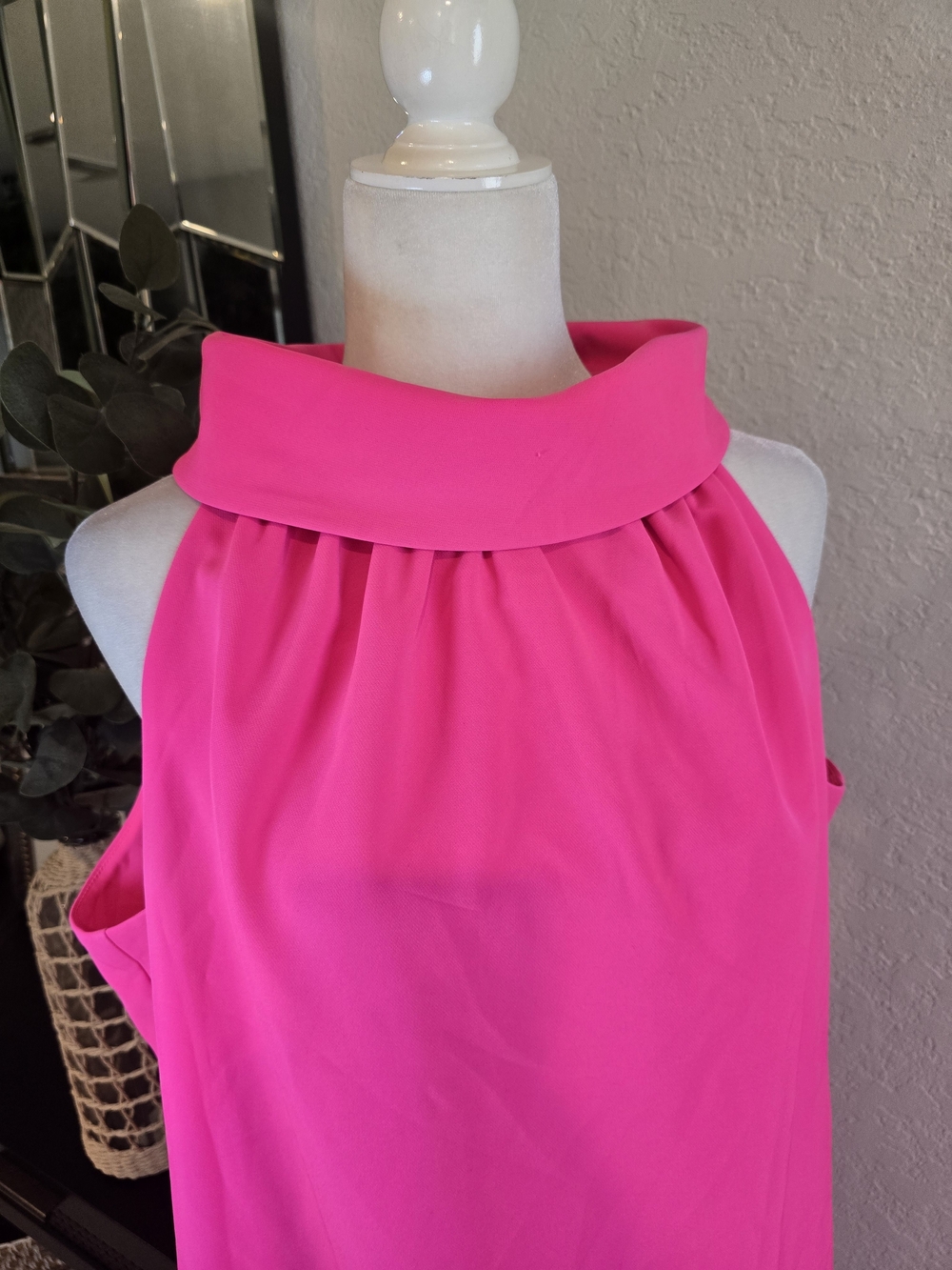 Sail to Sable Women’s Pink hydra cowl Neck Shift Dress Lined Button XL - Picture 4 of 9
